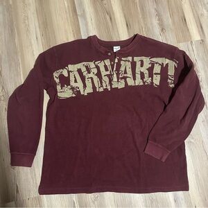 Carhartt Burgundy Long Sleeve Henley XL